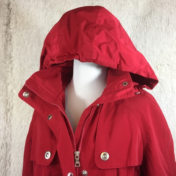 Fog by London Fog Red Cinching Waist Jacket Medium - Picture 3 of 7